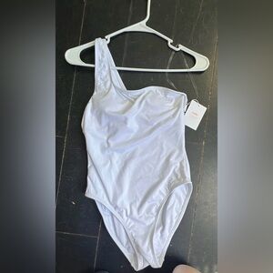 Andie Nantucket White One shoulder bathing suit